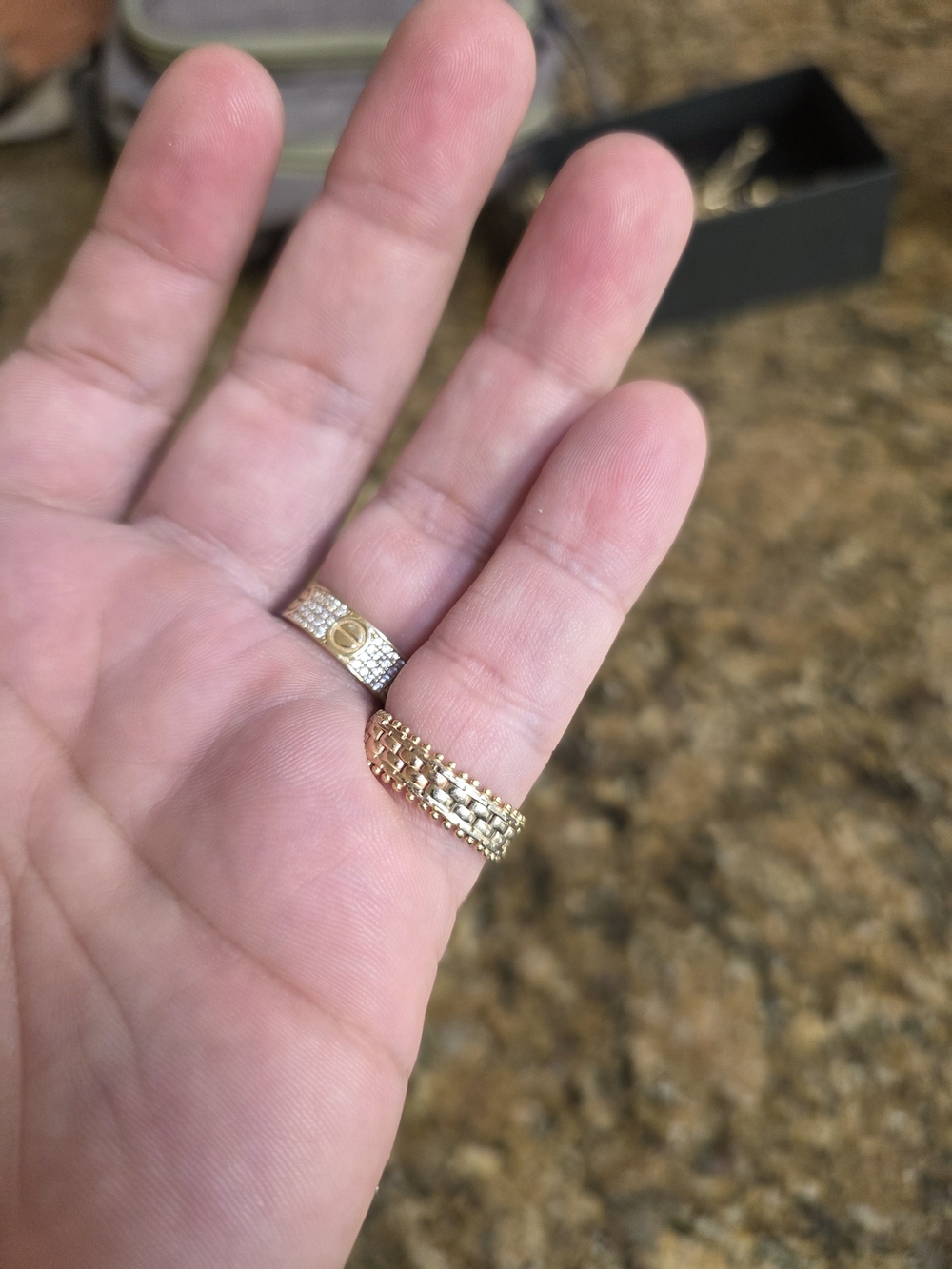 14k Solid Gold Beaded Edge Band Ring - Picture 8 of 13